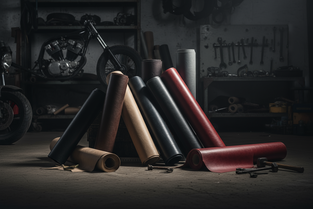 niech zdjęcie będzie mroczniejsze, w tle może jakiś warsztat motocyklowy